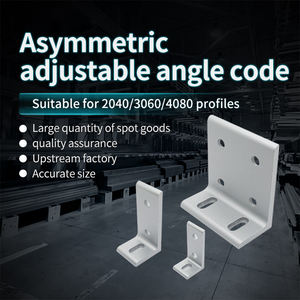 Profilés en aluminium Connecteurs 20/30/40, composants de fixation à angle droit, composants de coin de code d'angle d'extrusion asymétrique - Product Image 2