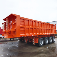Remorque à benne basculante en acier en forme de U Chengda de 40 tonnes, remorque à benne basculante de 30 mètres cubes, remorque à benne arrière