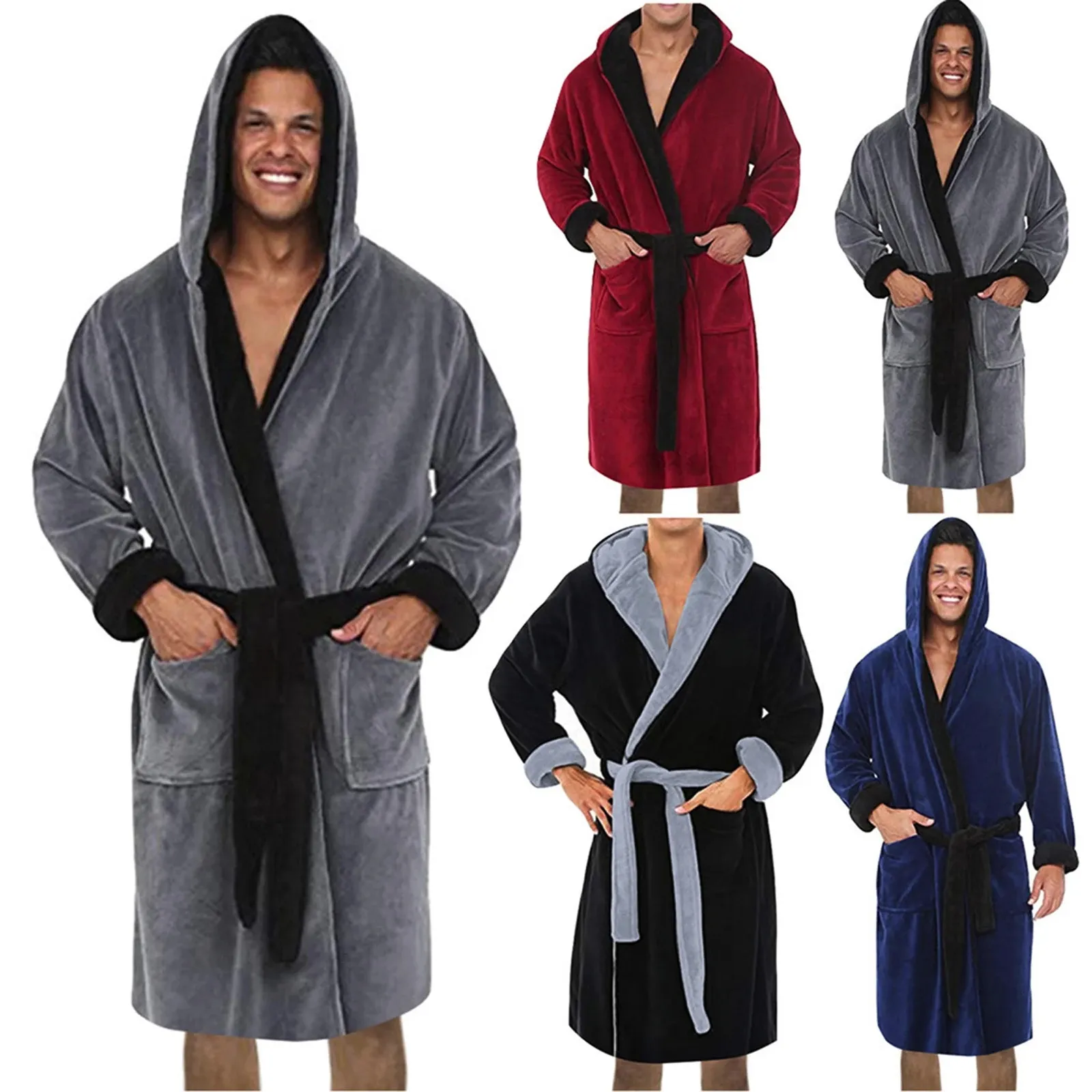 Latest best product in the industry 100% Cotton Waffle Weave Bathrobe Fashionable warm Hooded Terry Cloth Robe