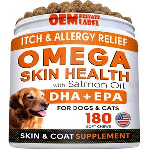 Aceite de pescado Omega 3 para perros, alimentos nutritivos, mascarillas suaves para perros, piel y abrigo con aceite de salmón, suplemento para mascotas - Product Image 2