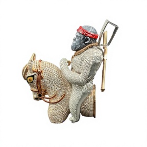 Pendentif Charme en Argent 925 Thème Animaux Mignons avec Moissanite, Sertissage Clos, Bijou Unisexe Idéal pour Cadeau - Product Image 1