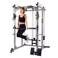 Machine Smith tout-en-un, équipement de gymnastique à domicile multifonction réglable, cage d'entraînement complète à traction élevée pour la maison