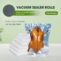 Rouleau de sacs d'emballage en plastique PE texturé gaufré, résistant à l'humidité, de qualité alimentaire, pour scellage sous vide et stockage d'ustensiles de cuisine