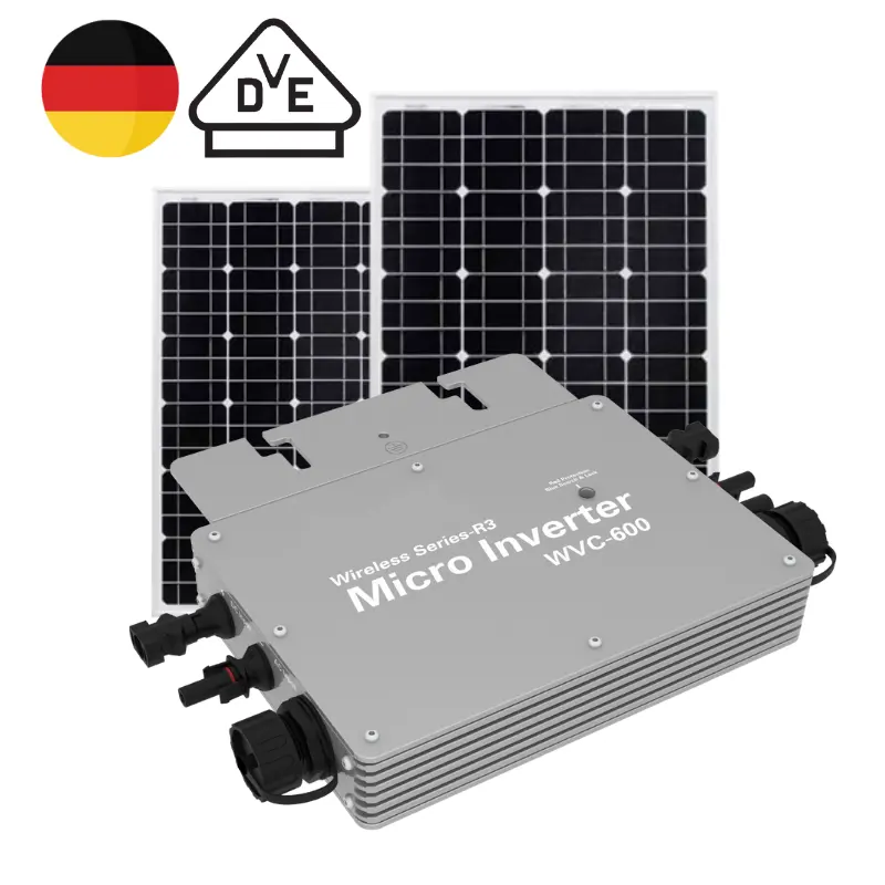 VDE 300W 600W 700W 800W mikro invertör üzerinde güneş enerjisi sistemi mikro şebeke bağlantı invertörü
