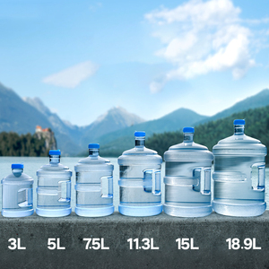 Commercio all'ingrosso della fabbrica della famiglia conveniente 5 litri <span class=keywords><strong>3</strong></span> galloni PC bottiglia di acqua blu secchio di acqua minerale 5 galloni bottiglia di acqua minerale