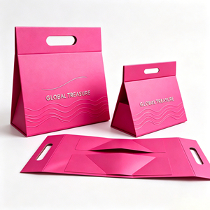 Cajas de Regalo Triangulares Plegables con Asa, Empaque de Lujo para Cosméticos y Perfumes, Caja Plegable Portátil para Regalos de Boda y Cuidado de la Piel - Product Image 2