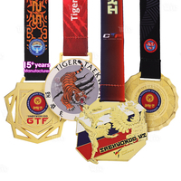 Médaille de Taekwondo Personnalisée sur Mesure en Alliage de Zinc, Relief 3D, Forme Creuse, Mascotte Tigre, Arts Martiaux Kirghizistan, Récompenses d'Honneur et de Succès