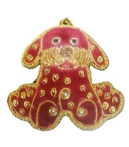 Adorno navideño de perro blanco hecho a mano con cuentas, diseño frontal, decoración para el hogar, fabricante y proveedor de adornos. - Product Image 3