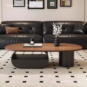 French Style Solid <b>Walnut</b> <b>Coffee</b> <b>Table</b> With Storage For Living Room - Product Image 2
