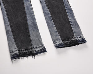 <span class=keywords><strong>Jeans</strong></span> Svasati Vintage Patchwork Streetwear Urbano da Uomo Pantaloni in Denim a Gamba Larga Stile Hip Hop a Blocchi di Colore Nero Vestibilità Aderente per Uomo - Product Image 6