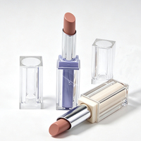 Contenant carré personnalisé pour rouge à lèvres 3g, tubes vides en plastique pour baume à lèvres, emballage de maquillage de luxe à double paroi, fournisseur de marque privée