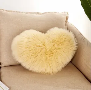 Decorative Plush Faux Fur Flurry Super Soft Throw Pillow Case Luxury Cushion Cover For Sofa Bedroom Cafe