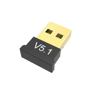 USB BT5.1 adaptor penerima Bluetooth, pemancar Audio V5.1 Bluetooth Dongle nirkabel untuk komputer PC Laptop