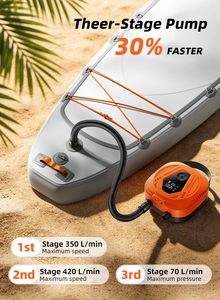 Pompe à air électrique <span class=keywords><strong>rechargeable</strong></span> intelligente portable 2-en-1 pour gonflage et dégonflage de planches à pagaie, bateaux gonflables et canapés gonflables - Product Image 5