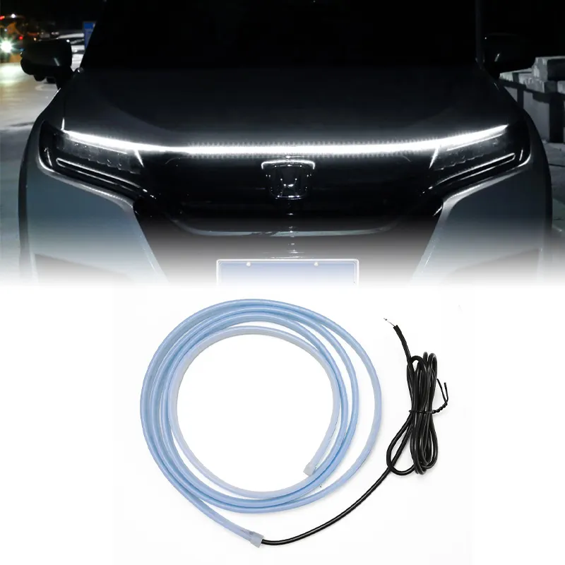 Luz de circulación diurna para coche, luz decorativa modificada, blanca, 6000K, barra de luz Led para capó de coche, tira de lámpara para cabeza