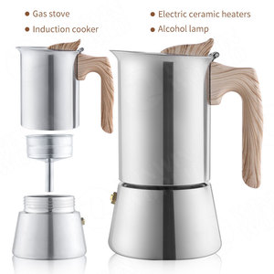 Hot Selling Portable Moka Pot <strong>Induction</strong> Italian Espresso <strong>Coffee</strong> <strong>Maker</strong> 6 Cup <strong>Coffee</strong> Mocha Pot with Bag,Cork Coaster,Spoon