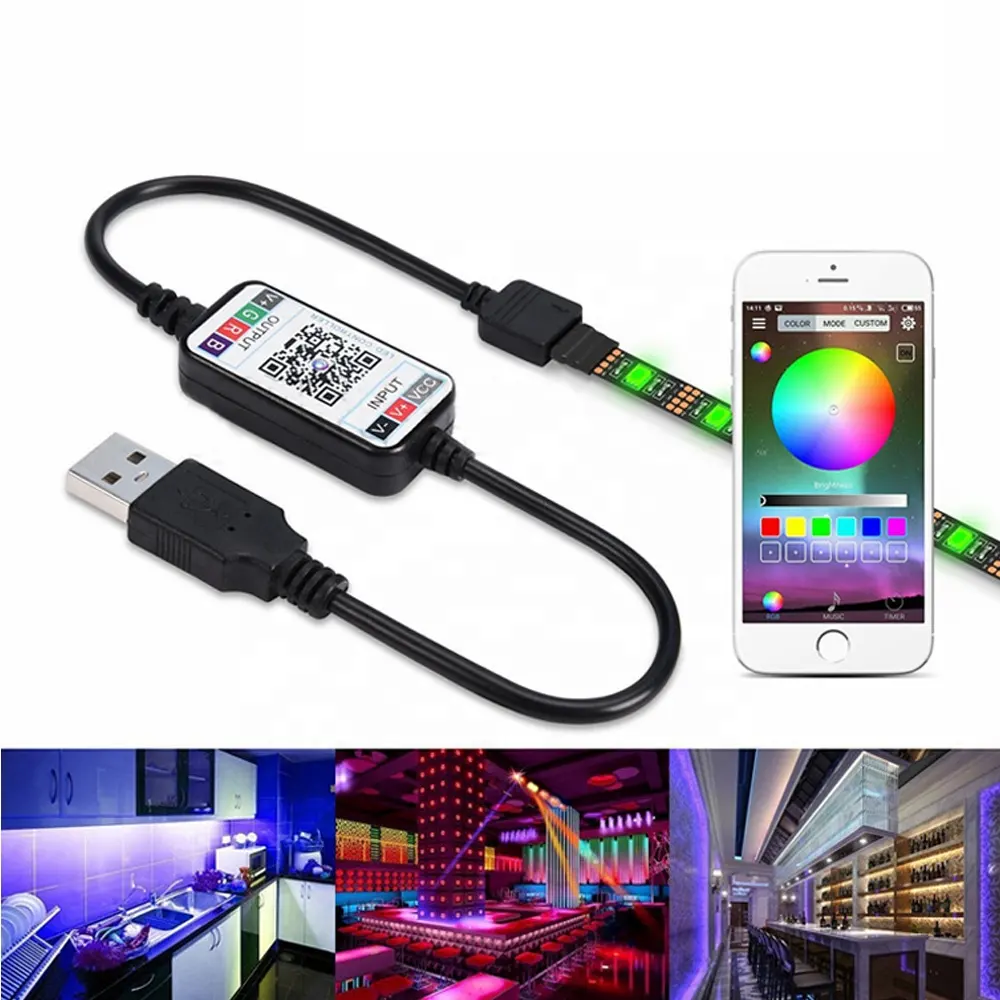 WIFI מיני חכם בית מוסיקה התאמת APP LED רצועת Wireless RGB בקר 4.0 שינוי צבעים Led בקר