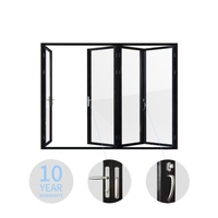 Portes coulissantes pliantes en aluminium pour salle de bain de villa moderne, double vitrage, étanches, pour extérieur, personnalisables, direct usine