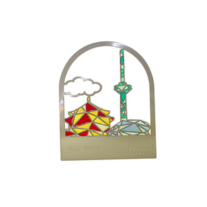 Personalized Custom Metal Matte Silver Hollow Transparent Paint Bookmarks for Tourist Souvenirs