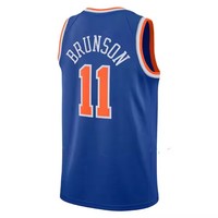 Baju kaus basket pria bordir kualitas terbaik, baju olahraga basket pria baru 11 Jalen Brunson Biru AS Amerika baru