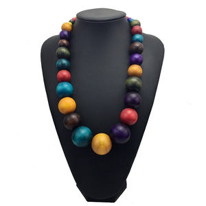 Moda <span class=keywords><strong>Perline</strong></span> <span class=keywords><strong>Colorate</strong></span> Chokers Collana Dei Monili Africano Dichiarazione di Collane di <span class=keywords><strong>Perline</strong></span> di Legno Collana Lunga Delle Donne - Product Image 4