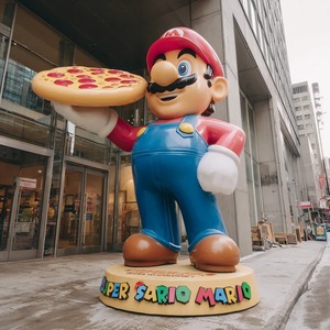 Escultura Gigante de <span class=keywords><strong>Mario</strong></span> Bros. en Fibra de Vidrio y Resina, Decoración para Entrada de Centro Comercial, Escultura Personalizada de Personajes de Videojuegos - Product Image 2