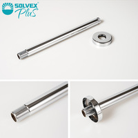 Ensemble de robinet de douche mural SOLVEX Plus avec pomme de douche à jet et à massage, utilisation en hôtel et en appartement, corps en laiton, boîte encastrée, barre coulissante
