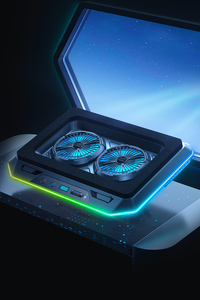 Tăng áp kép fan hâm mộ máy tính xách tay làm mát Pad sản phẩm mới nhất - Product Image 3