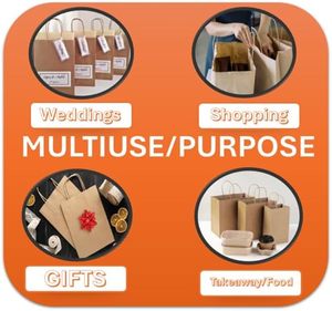 Custom Printed Luxury White Brown Kraft Gift Shopping Paper <b>Bag</b> with Handles Full Color - Product Image 4