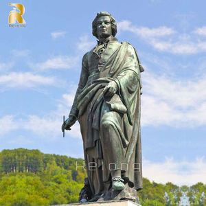 Músico clásico paisaje estatua de bronce Mozart escultura en venta - Product Image 2