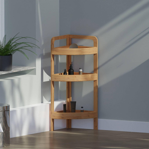 Bamboo Corner Shelf | Multi-Purpose Home Storage <b>Rack</b> for Space-Saving Organization - Product Image 4