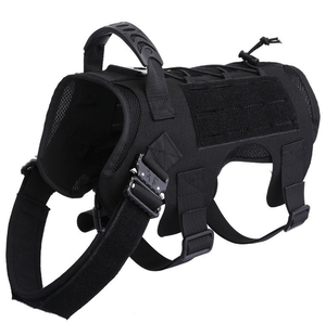 犬用ハーネスアウトドア犬用トレーニングハーネスヘビーデューティ戦術バッグ付きメタルバックルプルなし - Product Image 3