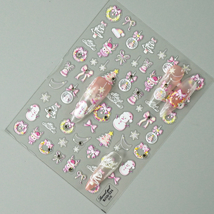 Autocollants pour ongles 5D Noël Bonhomme de neige Cloches Étoiles OEM Autocollant auto-adhésif pour l'<span class=keywords><strong>art</strong></span> des ongles de vacances - Product Image 3