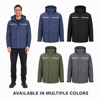 Veste de travail réfléchissante à capuche en softshell coupe-vent et imperméable pour agents de sécurité et patrouilles municipales, vêtement de travail pour hommes, logo personnalisé