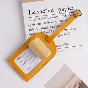 High Quality Simple Student Card Card Holder Embossed LOGO Customizing Accepted Air Travel Gift Luggage Tag PU <b>Leather</b> <b>Keychain</b> - Product Image 6