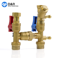 Ensemble de vanne intégré D&R Brass FCU DN15-DN20 pour unité de ventilo-convecteur, vanne CVC avec isolation EPP ignifuge, fabricant OEM