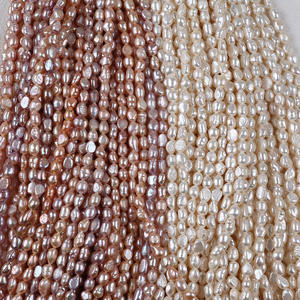 Perlas Barrocas de Agua Dulce Naturales de Zhuji, de 7-8 mm, de Doble Cara, con Orificio Recto, Color Blanco, para Hacer Collares y Pulseras, Material Hecho a Mano - Product Image 1