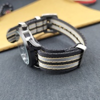 Bracelet de montre en nylon de qualité supérieure, 18 mm, 20 mm, 22 mm, nylon balistique lisse, simple passage, une seule pièce, universel, sport