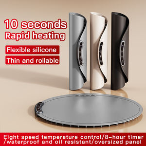 Bandeja de calentamiento eléctrico de silicona con calefacción, alfombrilla para calentar alimentos, platos calientes enrollables para Buffet, almohadilla térmica para fiestas, viajes en casa - Product Image 3