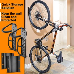 2 jeux de crochets muraux pour bicyclette avec protection pour garage et présentoir à vélo. - Product Image 4
