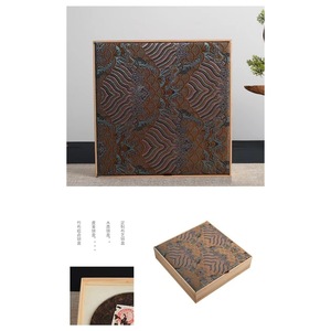 Wooden Tea Packaging <b>Box</b> Rectangle Brocade Lid Customizable <b>For</b> Pu'er White Tea <b>Gift</b> Storage Cao County Craft Factory - Product Image 2