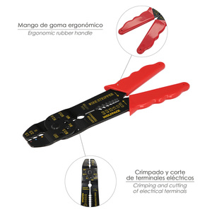 <b>Crimping</b> Pliers for Terminals with <b>Wire</b> Stripper 195 mm. - Product Image 3