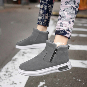 Bottes d'hiver chaudes pour hommes, doublure en fourrure, fermeture éclair latérale, doublure en peluche, antidérapantes, respirantes, douces, pour l'extérieur - Product Image 2