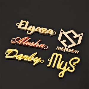 Etiqueta metálica con logotipo para accesorios de ropa, chapado en oro, grabada, para hiyab, abaya, bufanda, zapatos, etiqueta metálica con logotipo de marca personalizada, etiqueta metálica para bolsos - Product Image 1