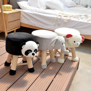 Taburete Infantil de Tela de Franela con Diseño de Dibujos Animados, Patas de Madera Maciza, Estilo Moderno y Simple, Suministrado Directamente por un Fabricante de Renombre - Product Image 1