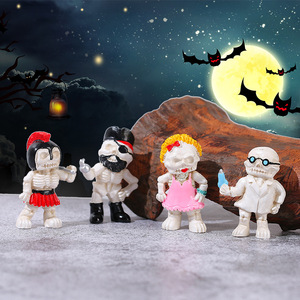 Figurines de squelettes d'Halloween en résine, décorations d'intérieur, ornements de bureau, accessoires de scène créatifs, artisanat DIY - Product Image 1