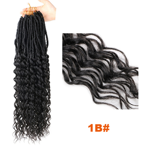 Extensiones de Cabello con Trenzas de Ganchillo Bohemio, 24 Pulgadas, Ondas Profundas Pre-Looped, Locs, <span class=keywords><strong>Nu</strong></span> Goddess - Product Image 3