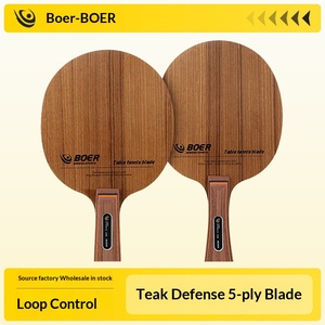 Raqueta de Tenis de Mesa <span class=keywords><strong>Boer</strong></span>, Hoja de 5 Capas de Madera de Teca Pura, Suave y Firme, Disponible con Empuñaduras Rectas y Horizontales para Tenis de Mesa y Bádminton - Product Image 5