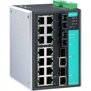 Switch Gestionado Moxa EDS-518A-SS-SC de 16 Puertos 10/100Mbps para Carril DIN, Switch Industrial para Empresas - Product Image 2
