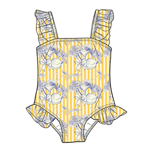 Traje de Baño de Una Pieza para Niñas, Ropa de Playa Linda para Niñas Pequeñas, UPF 50+, Nailon y Elastano, para Piscina y Playa, Venta al por Mayor, Personalizado OEM - Product Image 4